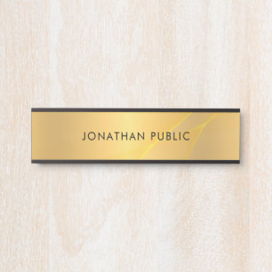 Letrero Para Puerta Plantilla Minimalista de oro de glamour elegante m