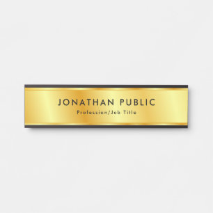 Letrero Para Puerta Plantilla moderna de moda Faux Gold Elegant