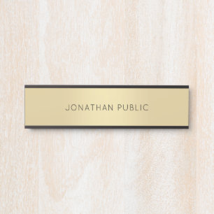 Letrero Para Puerta Plantilla moderna de oro negro glamoroso