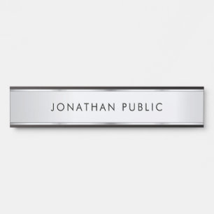 Letrero Para Puerta Plantilla moderna elegante personalizada en negro