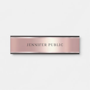 Letrero Para Puerta Plantilla moderna elegante personalizada rosa oro 