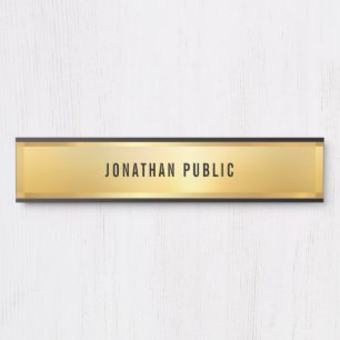 Letrero Para Puerta Plantilla profesional moderna Gold Look Glamour