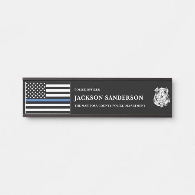 Letrero Para Puerta Police Officer Department Law Enforcement Logo (Anverso)
