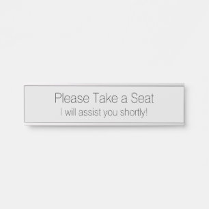 Letrero Para Puerta "Por favor tome asiento"