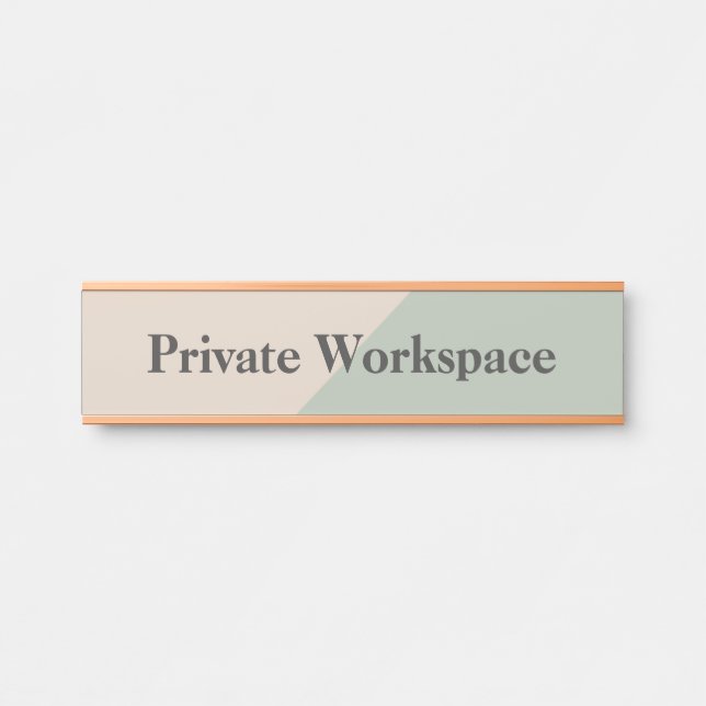 Letrero Para Puerta Private Workspace Office Boundary (Anverso)