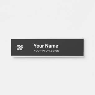 Letrero Para Puerta Profesión de nombre del logotipo de negocios negro