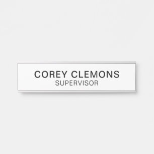 Letrero Para Puerta Profesional Custom Name Title Office Black White
