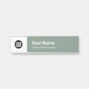 Letrero Para Puerta Profesional del logotipo de negocios verde de sabi