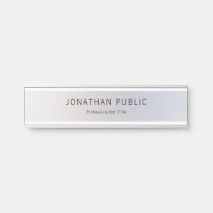 Letrero Para Puerta Profesional elegante de la plantilla de plata