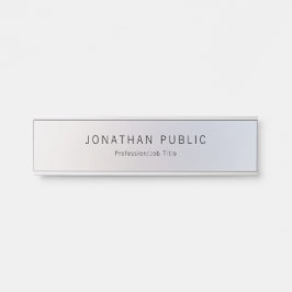Letrero Para Puerta Profesional moderno de la plantilla de plata