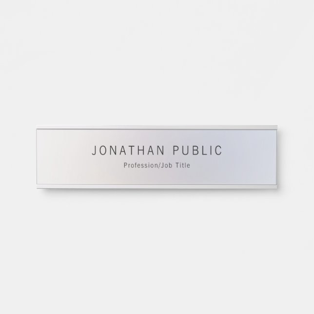 Letrero Para Puerta Profesional moderno de la plantilla de plata (Anverso)