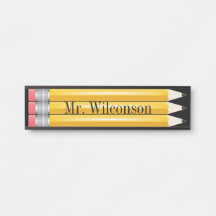 Profesora Estudiante Pencils Nameplate Wall Desk R