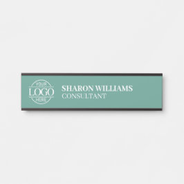 Letrero Para Puerta Professional Custom Business Logo Job Title Teal