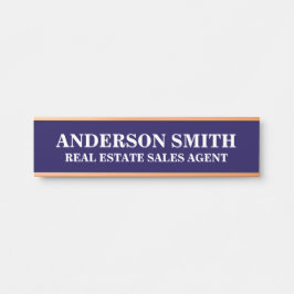 Letrero Para Puerta Professional Modern blue white Office Name Title 
