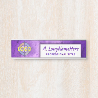 Letrero Para Puerta Purple Lavender Moderno Nameplate Oficina Creativa