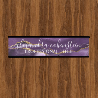 Letrero Para Puerta Purple Marble Agate Office Door Sign