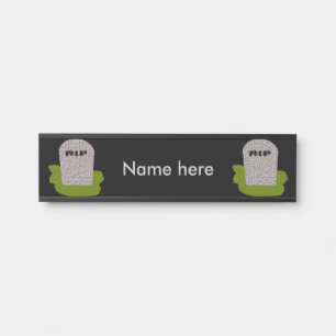 Letrero Para Puerta QEPD Rótulo de colgar personalizado de la lápida d