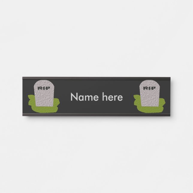 Letrero Para Puerta QEPD Rótulo de colgar personalizado de la lápida d (Anverso)