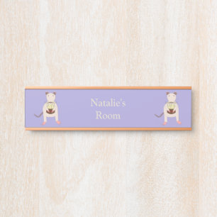 Letrero Para Puerta Rata siamesa con Personalizado de pastel de cumple