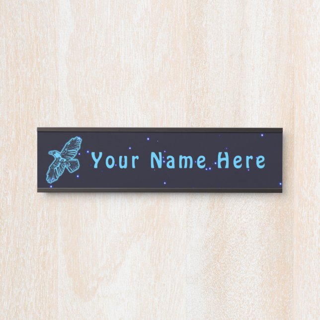 Letrero Para Puerta Raven Azul En Las Estrellas (Anverso)