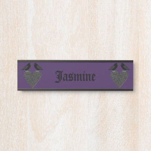Letrero Para Puerta Ravens góticas y Personalizado del corazón negro