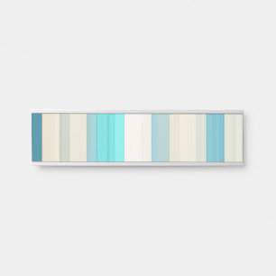 Letrero Para Puerta Rayas blancas y aqua lindas