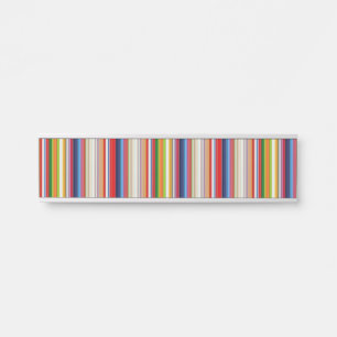 Letrero Para Puerta Rayas de colores cálidos
