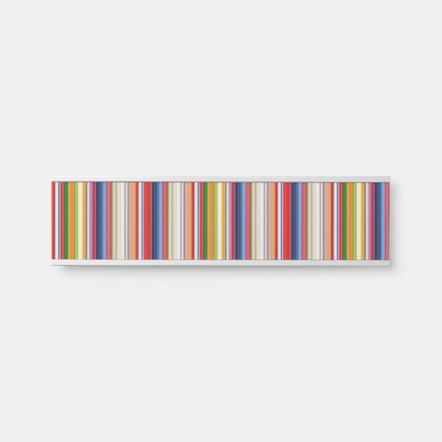 Letrero Para Puerta Rayas de colores cálidos (Anverso)