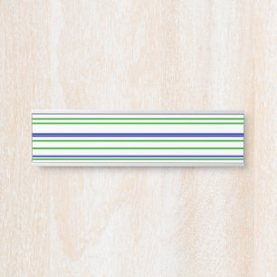 Letrero Para Puerta Rayas modernas personalizadas verde azul morado
