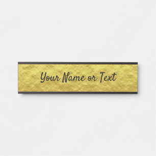 Letrero Para Puerta Relieve metalizado de oro de lujo personalizado