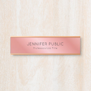Letrero Para Puerta Rosa Gold Modern Elegant Personalized Template