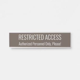 Letrero Para Puerta Rótulo "ACCESO RESTRINGIDO", elegante y contempor