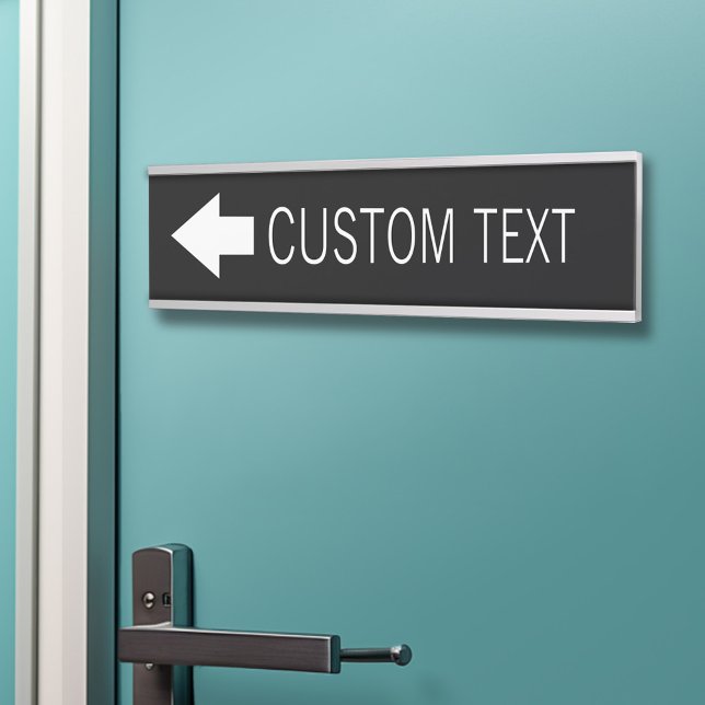 Letrero Para Puerta Rótulo de dirección de flecha con texto Personaliz (Arrow Directional Sign with Custom Text)