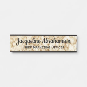 Letrero Para Puerta Rótulo de la puerta de la oficina de Marble White