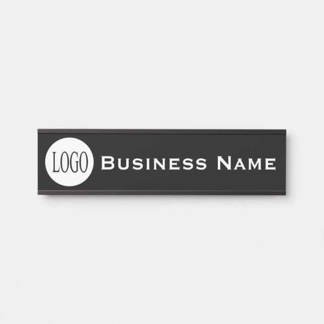 Letrero Para Puerta Rótulo de la puerta de la oficina negra de la empr (Anverso)