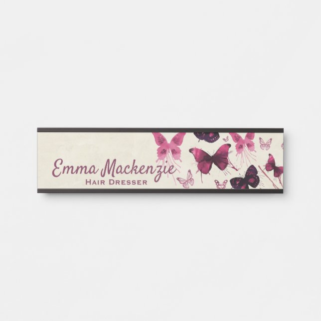 Letrero Para Puerta Rótulo de la puerta de la oficina púrpura (Anverso)