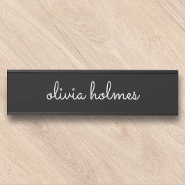 Letrero Para Puerta Rótulo de Nameplate con nombre de guión negro mode