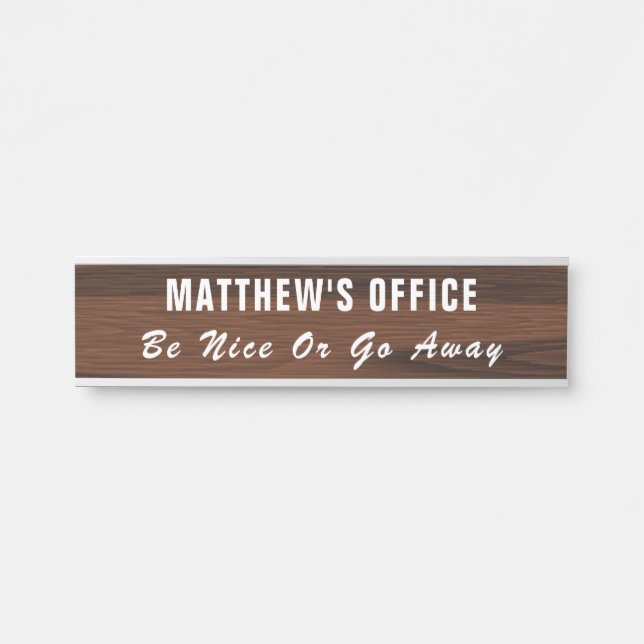Letrero Para Puerta Rótulo de Office divertido y personalizado (Anverso)