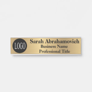 Letrero Para Puerta Rótulo de oficina Faux Gold