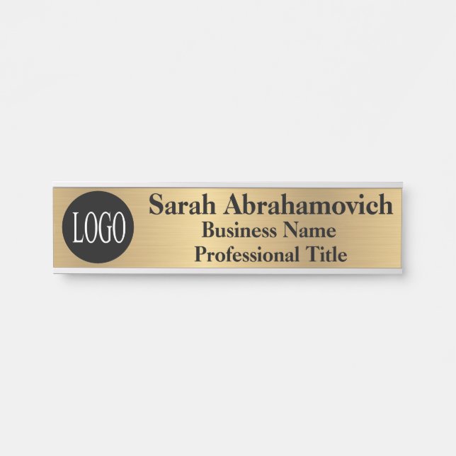 Letrero Para Puerta Rótulo de oficina Faux Gold (Anverso)