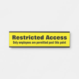 Letrero Para Puerta Rótulo de puerta "Acceso restringido" en negrita
