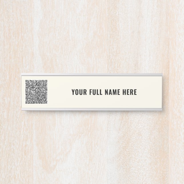 Letrero Para Puerta Rótulo de puerta de oficina comercial con código y (Anverso)