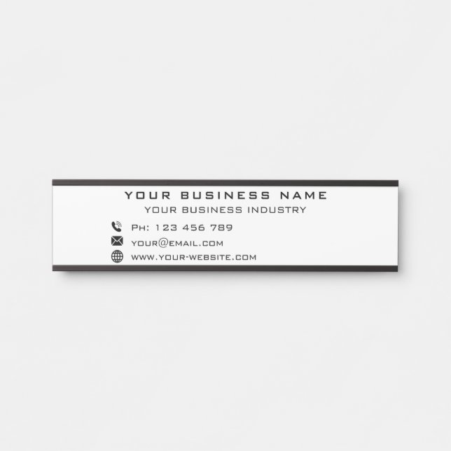 Letrero Para Puerta Rótulo de puerta de trabajo personalizado Informac (Anverso)