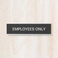 Rótulo de puerta simple sólo para empleados
