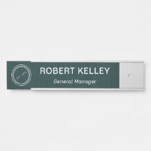 Rótulo de puertas de Office con logotipo y nombre 