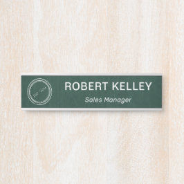 Letrero Para Puerta Rótulo de puertas de Office con logotipo y nombre 