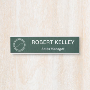 Letrero Para Puerta Rótulo de puertas de Office con logotipo y nombre 