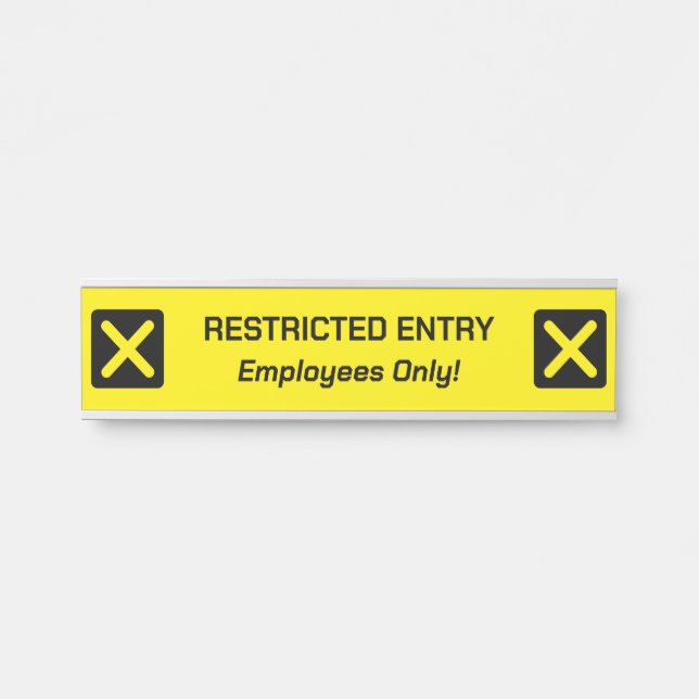 Letrero Para Puerta Rótulo "ENTRADA RESTRINGIDA" (Anverso)