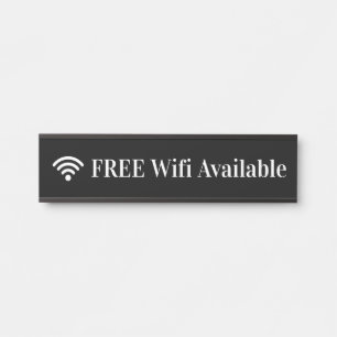 Letrero Para Puerta Rótulo Wifi Disponible Simple Con Símbolo Wifi