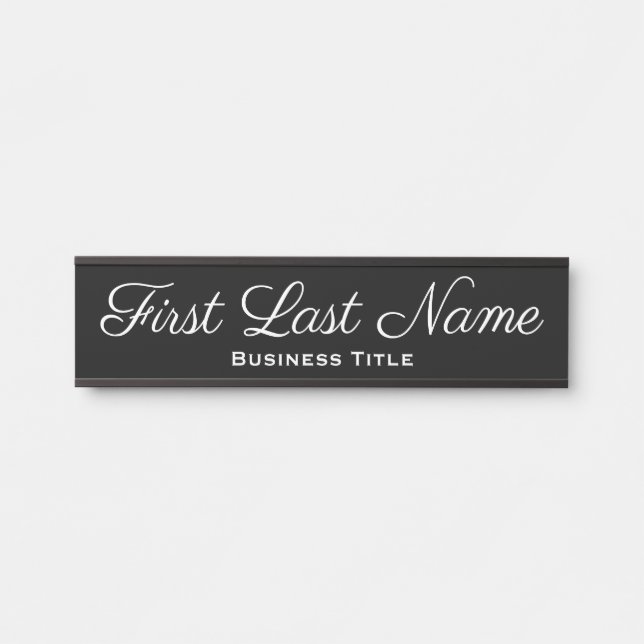 Letrero Para Puerta Rótulos de puerta de oficina Rótulo negro moderno  (Anverso)